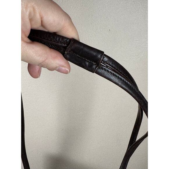 Vintage G.H. Bass Dark Brown Genuine Leather Tote Bohemian Cottagecore - Picture 5 of 16